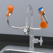 EyeSafe-X Faucet Mounted Eyewash with Adjustable Aerated Outlet Heads