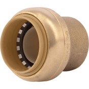 1 Inch Brass Push Cap, Compatible with PEX, Copper, CPVC, PE-RT and HDPE Pipe