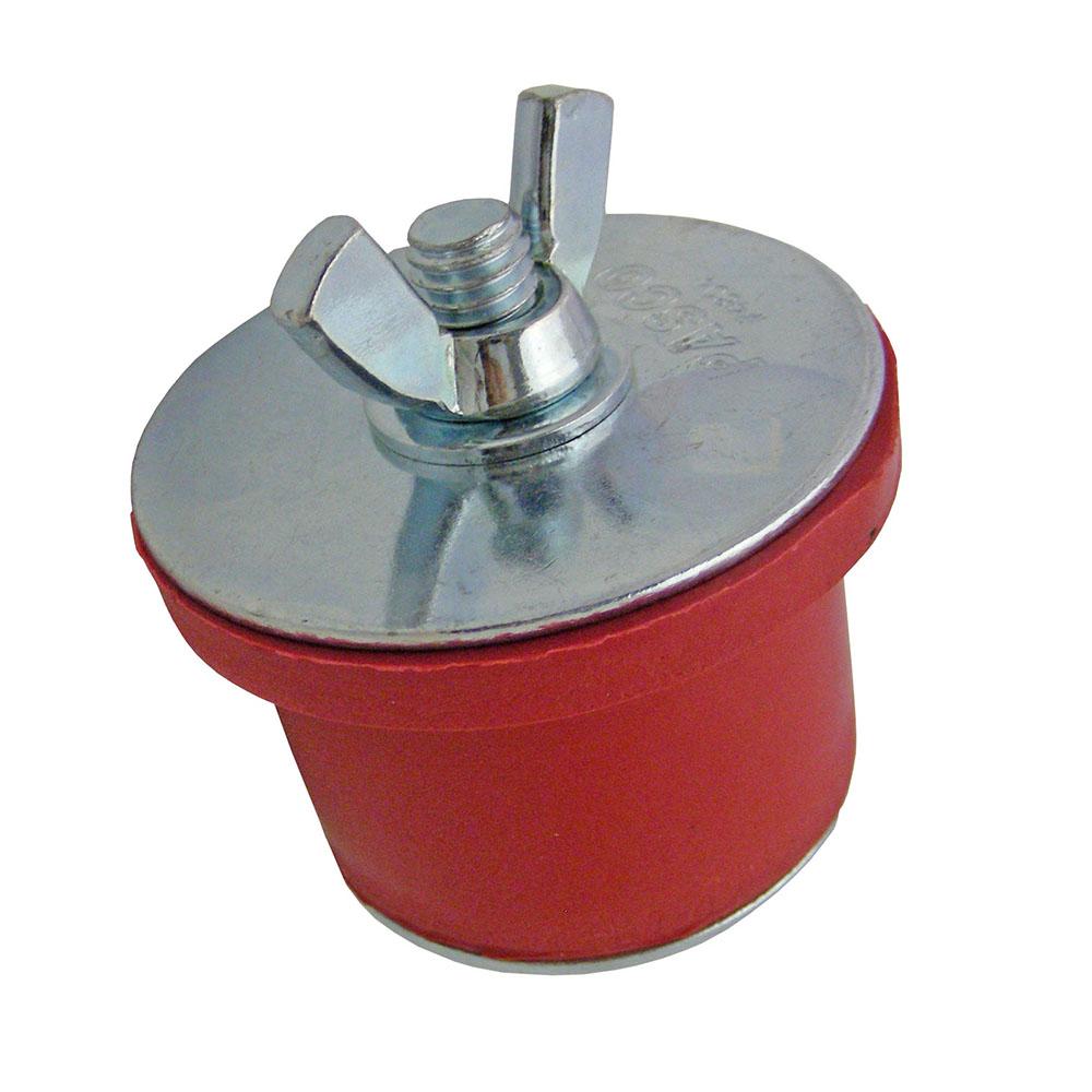 Test Plug Metal With Rubber Flange And Wingnut 4 Inch