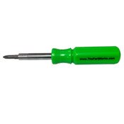 6 In 1 Screwdriver: 1/4 Slotted, 3/16 Slotted, #1 Phillips, #2 Phillips, 5/16 Nut Driver