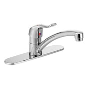 M-Dura Single Handle Kitchen Faucet Ceramic With Deck Plate 1.5 GPM Chrome, Moen