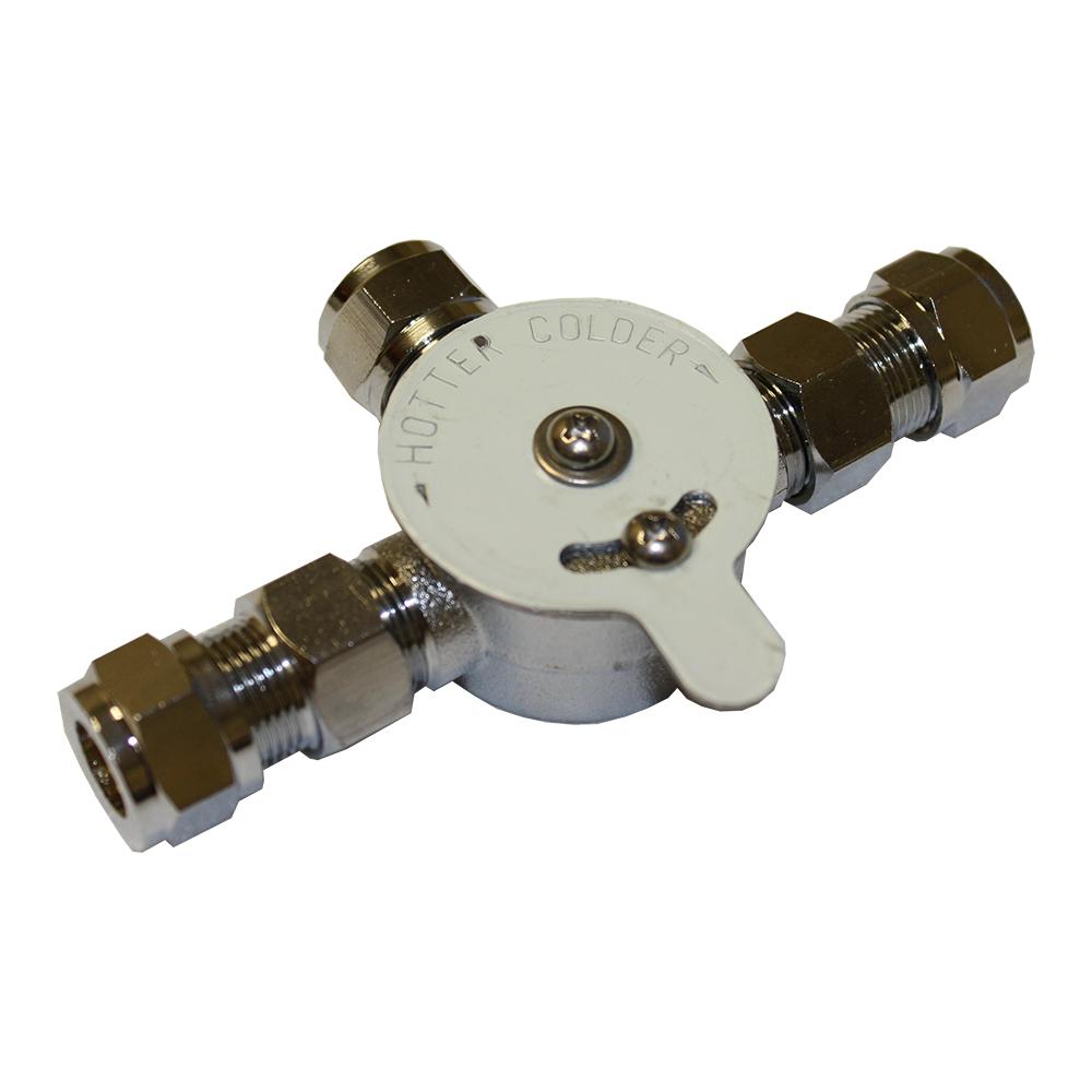 Mechanical Mixing Valve With Checks 3/8 Compression Chrome