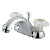 4 Inch Centerset 2 Handle Lever Acrylic Faucet W/Popup