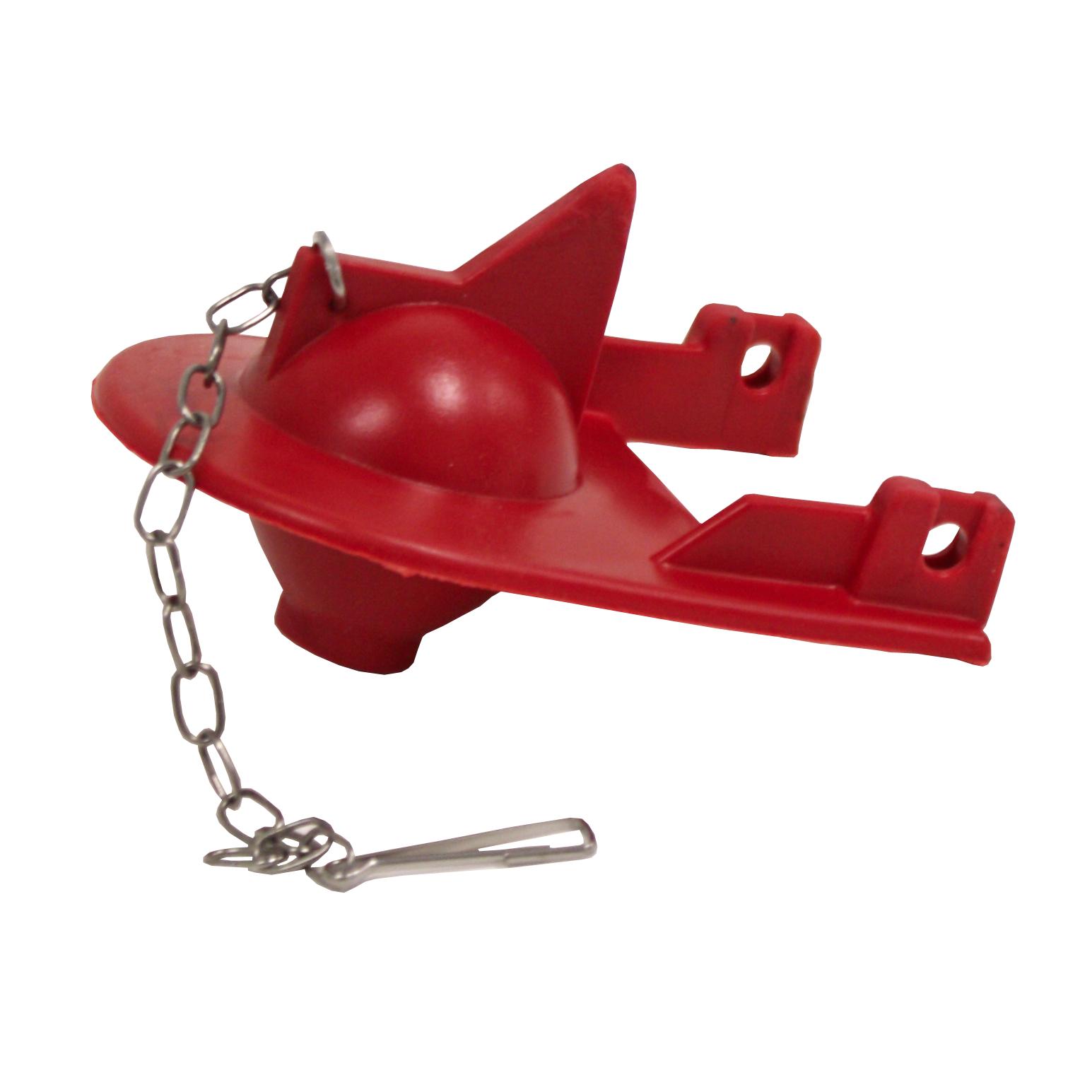 2 Inch Red Shark Fin Flapper for One Piece Kohler Toilets, Adjustable Chain Length