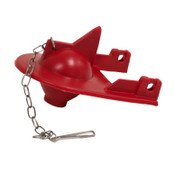 2 Inch Red Shark Fin Flapper for One Piece Kohler Toilets, Adjustable Chain Length