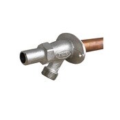 22 Inch with 1/2 Inch Crimp Pex Nickel Plated Loose Key Full Turn Operated Wall Hydrant